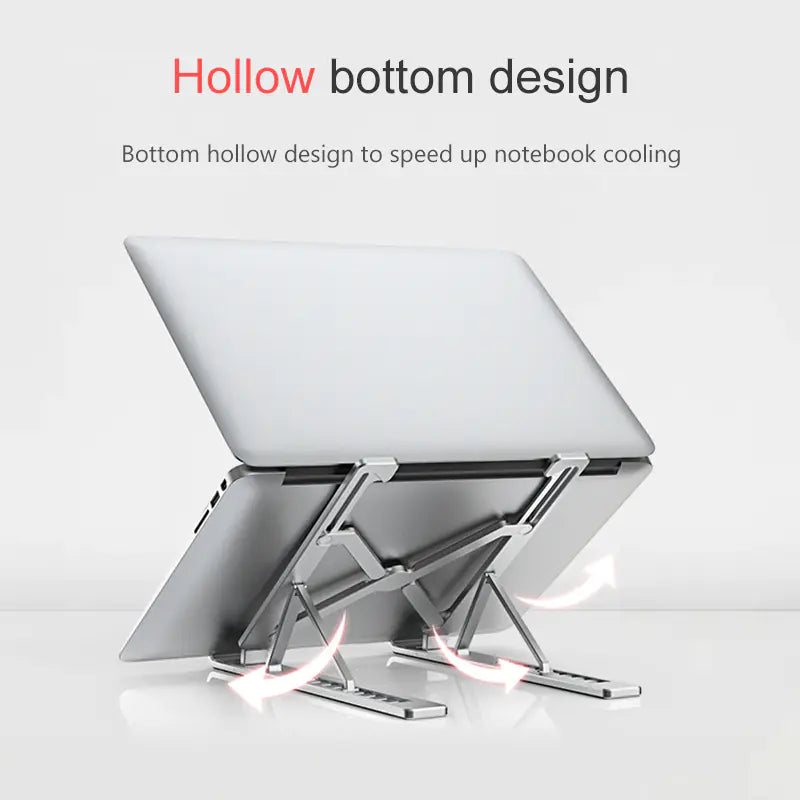 Laptop Stand with Adjustable Height and Aluminum Base