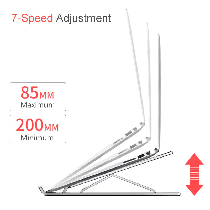 Laptop Stand with Adjustable Height and Aluminum Base