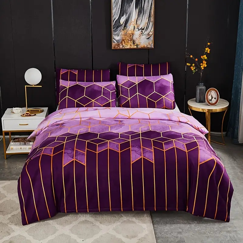 Stylish Retro Microfiber Bedding Set for Bedroom Upgrade