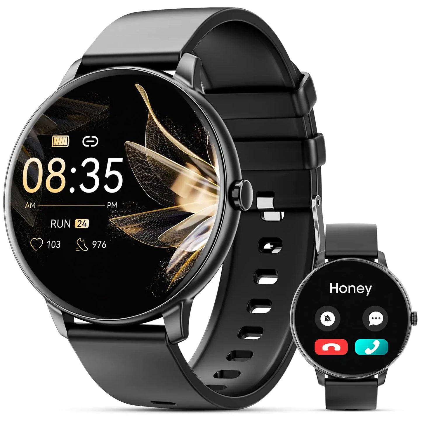 Joautrial Smart Watch for Men Women (Answer/Make Calls) Smartwatch for Android iPhone 1.39" Fitness Tracker with Heart Rate Blood Oxygen Sleep Monitor Pedometer (Black)