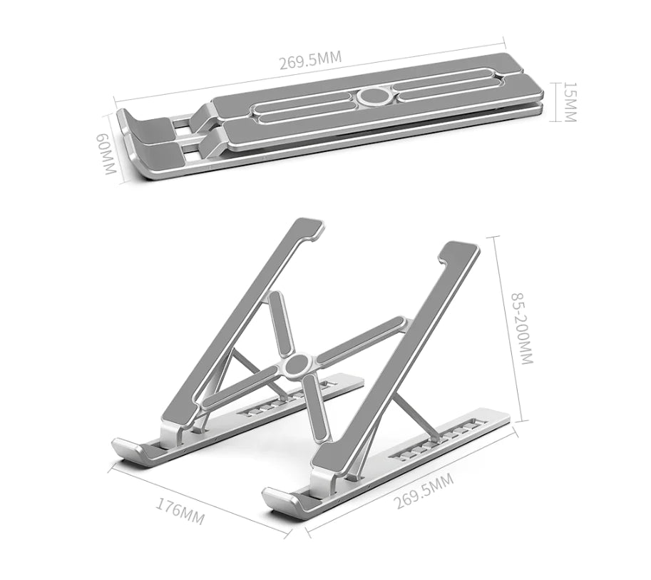 Laptop Stand with Adjustable Height and Aluminum Base