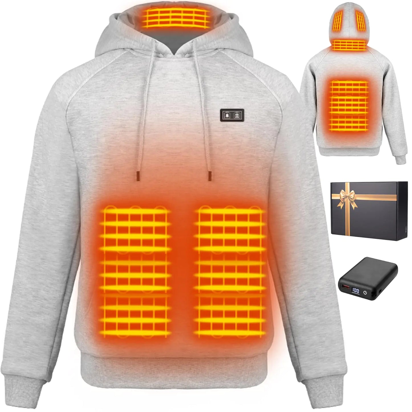 Qdreclod Heated Hoodie Grey