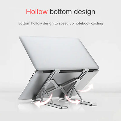 Laptop Stand with Adjustable Height and Aluminum Base