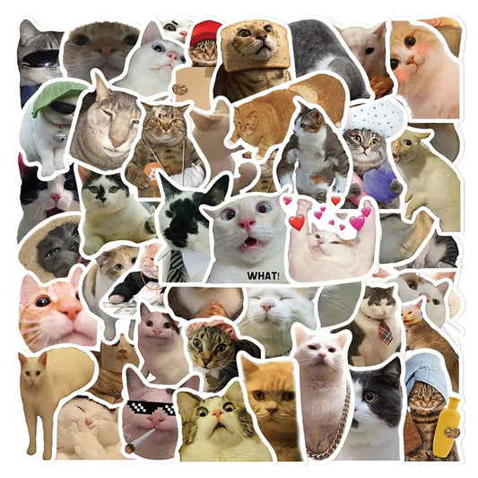 200PCS Funny Cat Stickers Waterproof Vinyl Stickers