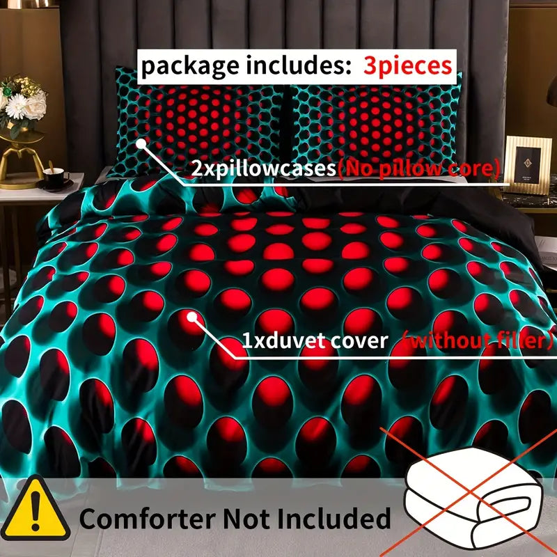 3pcs Y2K Stereoscopic Bedding Set with Duvet Cover