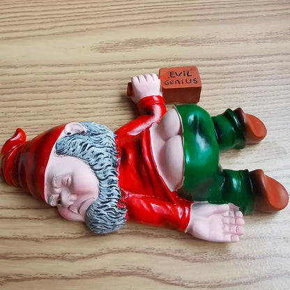 "Mischievous Drunken Gnome Statue"