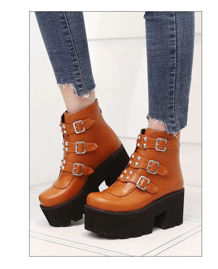 Chic and Edgy Plus Size Studded Boots