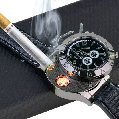 Creative Windproof Rechargeable Lighter Watch for Men