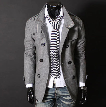 Men's New Fashion Woolen Coat