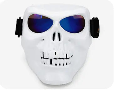 Motorcycle Rider Goggles with Skull Mask and Helmet