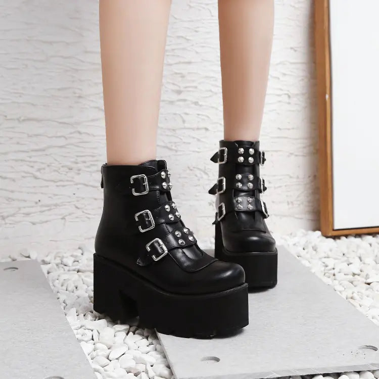 Chic and Edgy Plus Size Studded Boots