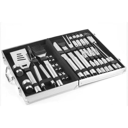 Aluminum Box BBQ Grill Set with Stainless Steel Tools