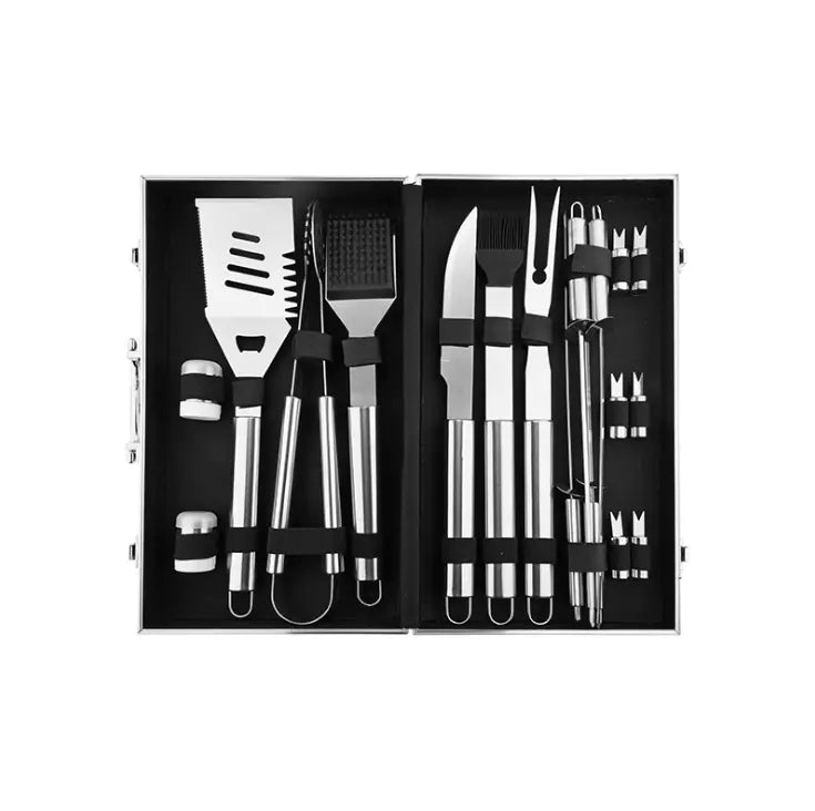 Aluminum Box BBQ Grill Set with Stainless Steel Tools