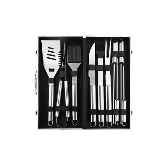 Aluminum Box BBQ Grill Set with Stainless Steel Tools