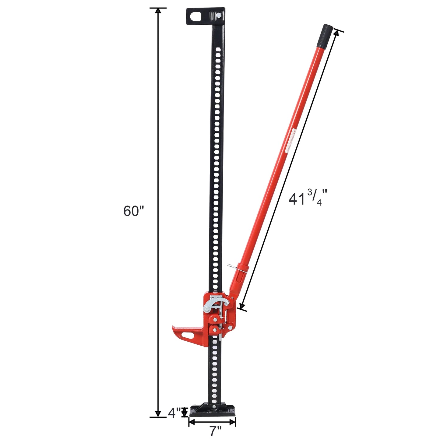 7000 Lb Capacity Ratchet Style Off-road Utility Jack, Heavy Duty Farm Jack For Tractors, Trucks, SUVs, Bumper Lifts, Red