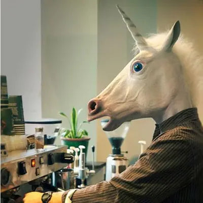 Latex Unicorn Party Headband and Horse Mask