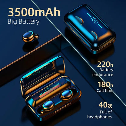 9D Surround Sound Bluetooth Wireless Earbuds with Noise Reduction