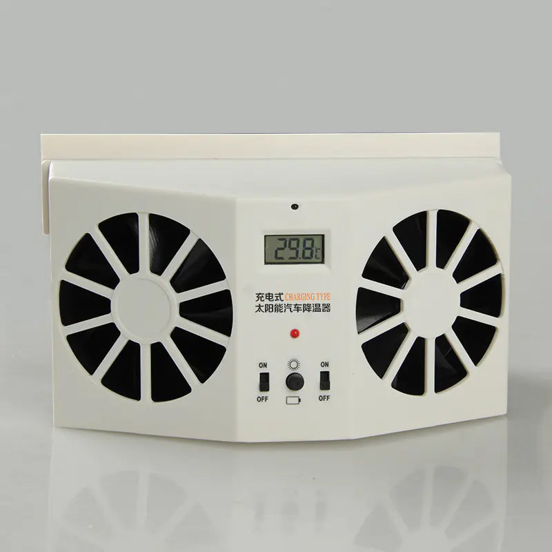 2W Solar-Powered Car Exhaust Fan for Cooling