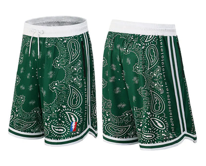 Cashew Flower Men's Casual Loose Basketball Shorts