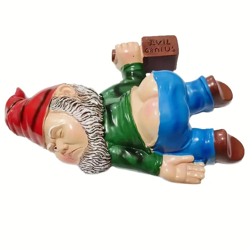 "Mischievous Drunken Gnome Statue"