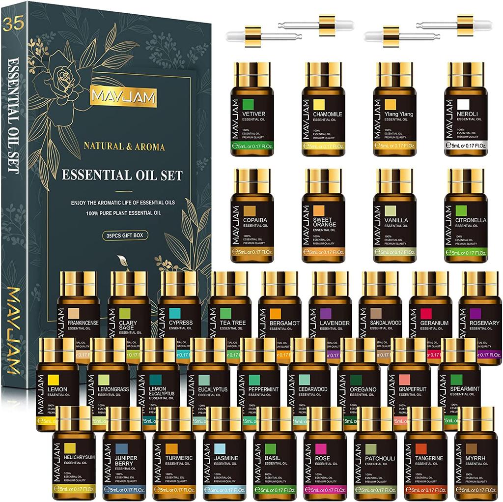 MAYJAM Essential Oil Set 35PCS Premium Essential Oils Kit