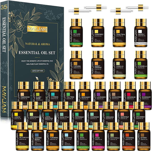 MAYJAM Essential Oil Set 35PCS Premium Essential Oils Kit