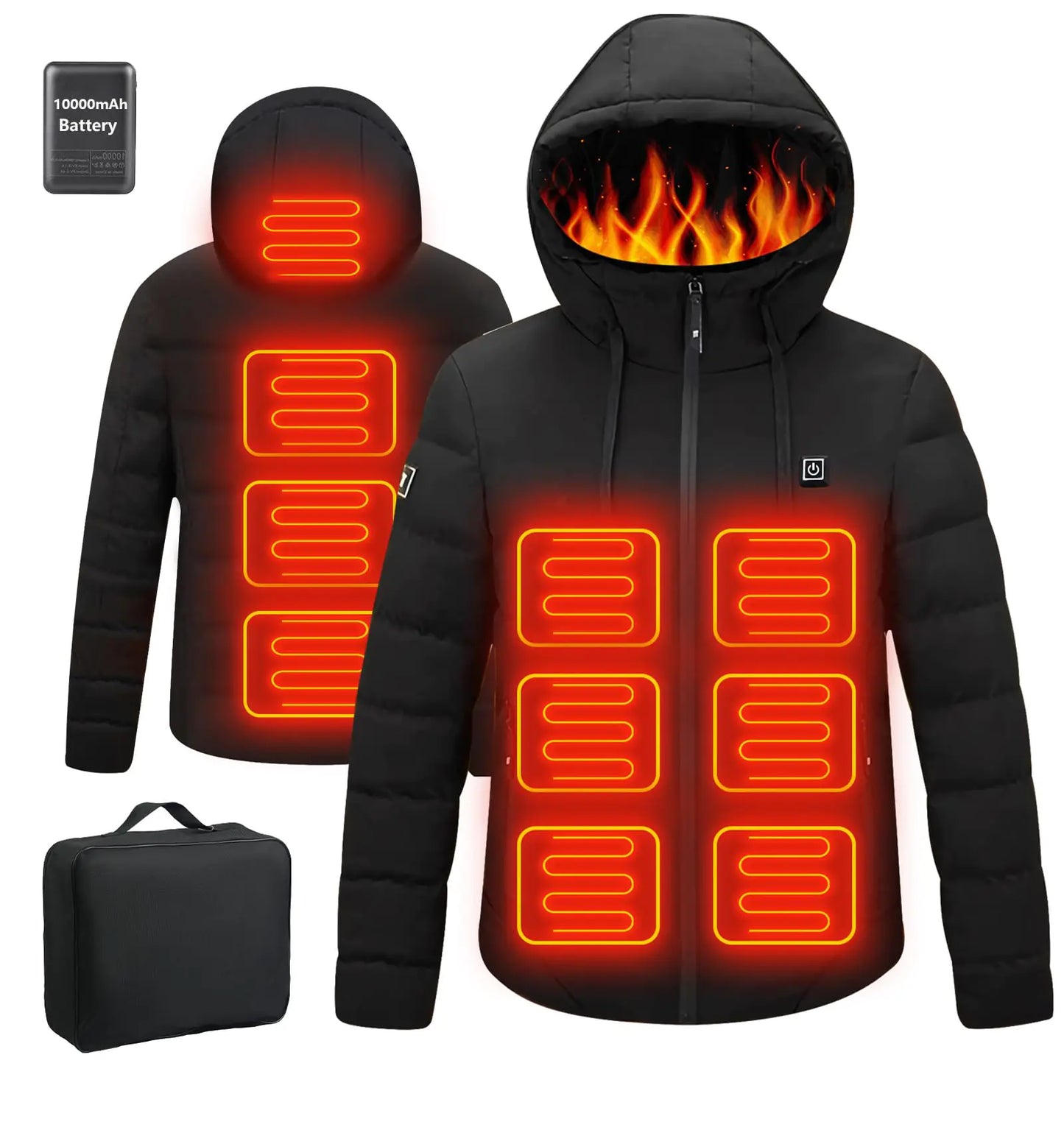Qdreclod Heated Jackets for Men Women with Battery Pack 10000mAh Electric Heated Coat for Men Women Heating Coat Heat Jacket