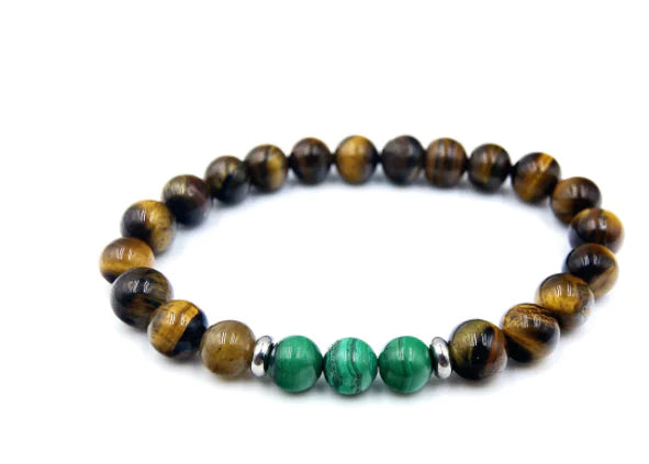 Stylish Malachite & Tiger Eye Fusion Band