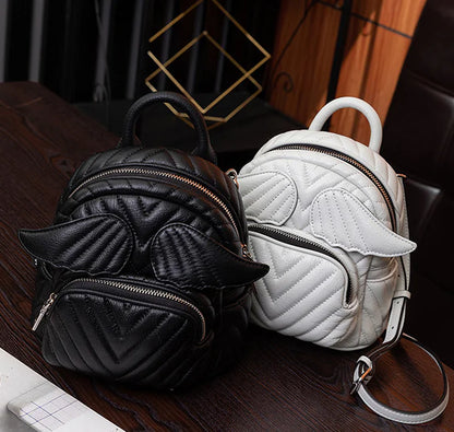 Winged Backpack for Women - Vintage Velvet College Style