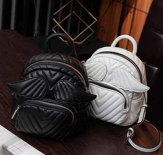 Winged Backpack for Women - Vintage Velvet College Style