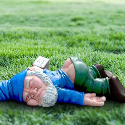 "Mischievous Drunken Gnome Statue"