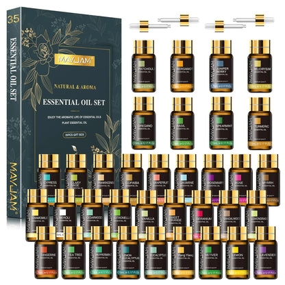 MAYJAM Essential Oil Set 35PCS Premium Essential Oils Kit 5ML Essential Oils Fragrance Oil Scent for DIY Candle and Soap Making