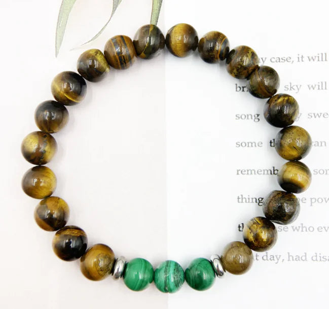 Stylish Malachite & Tiger Eye Fusion Band