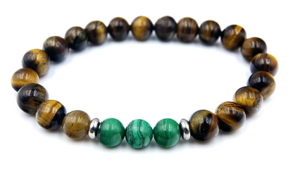 Stylish Malachite & Tiger Eye Fusion Band