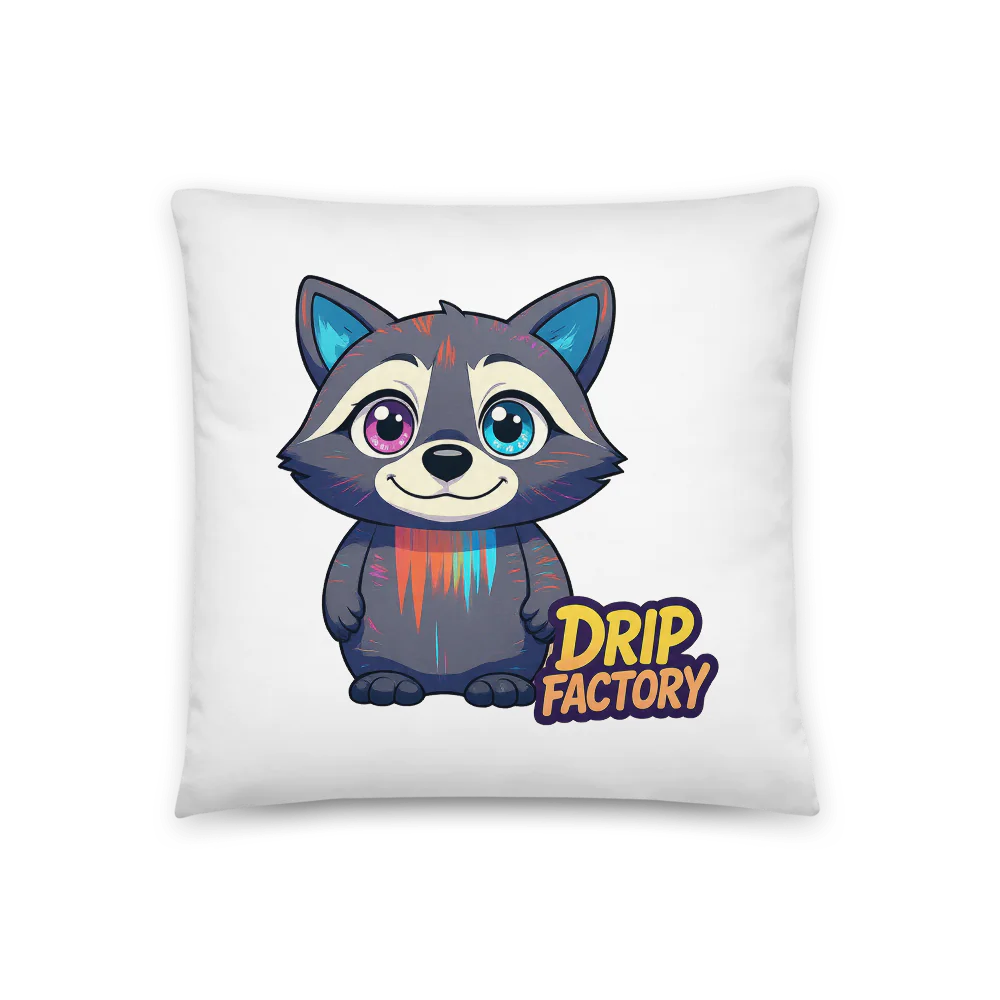 ARTSY RACCOON DESIGN PILLOW