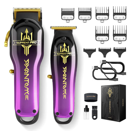 SUPRENT® PRO Professional Hair Clippers for Men- Barber Clippers Set Brushless Motor Cordless Hair Clipper with Zero Gap Hair Trimmer- Premium Hair Cutting kit Gift for Men