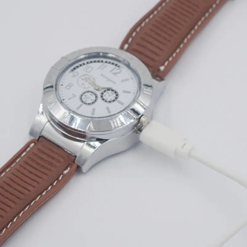 Creative Windproof Rechargeable Lighter Watch for Men