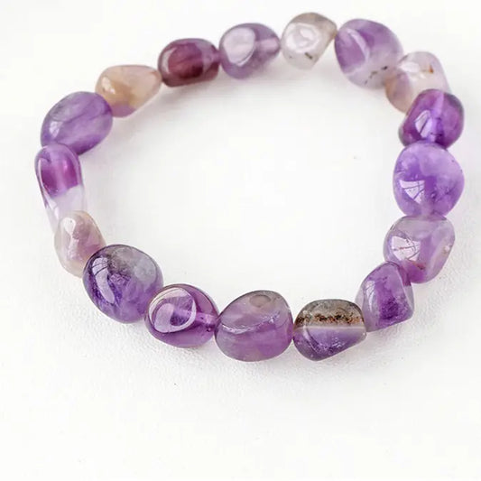 Natural Amethyst Rolling Stone Bracelet with Large Grains
