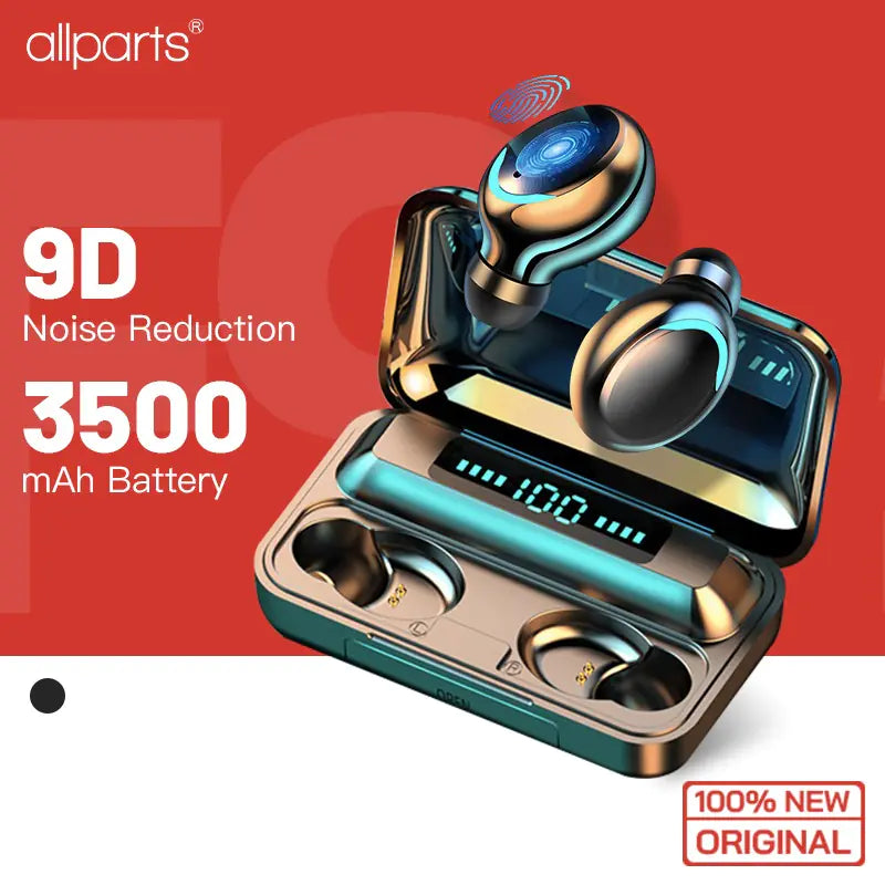 9D Surround Sound Bluetooth Wireless Earbuds with Noise Reduction