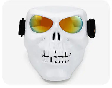 Motorcycle Rider Goggles with Skull Mask and Helmet