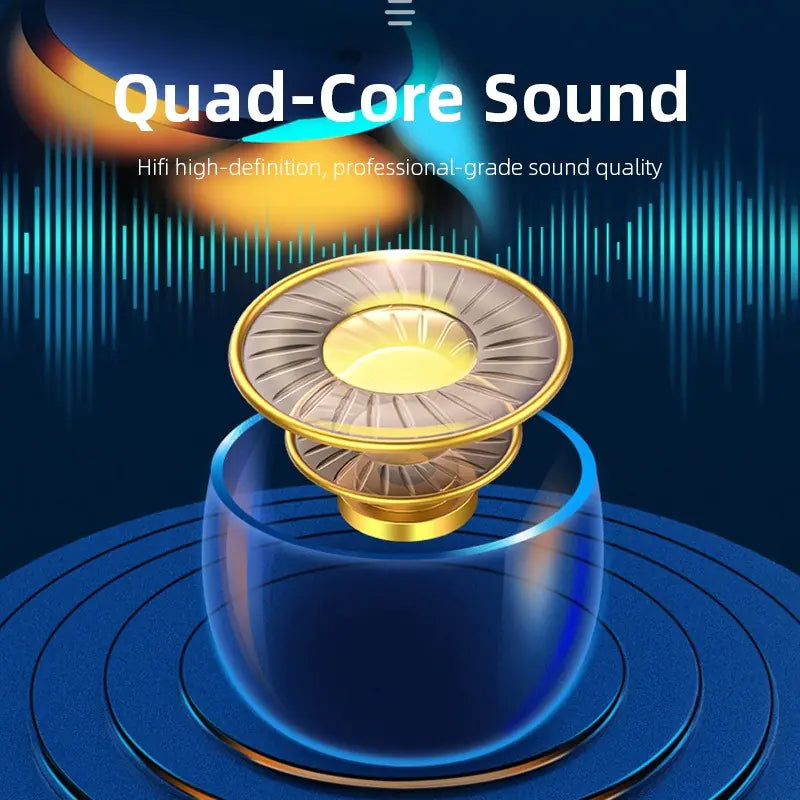 9D Surround Sound Bluetooth Wireless Earbuds with Noise Reduction